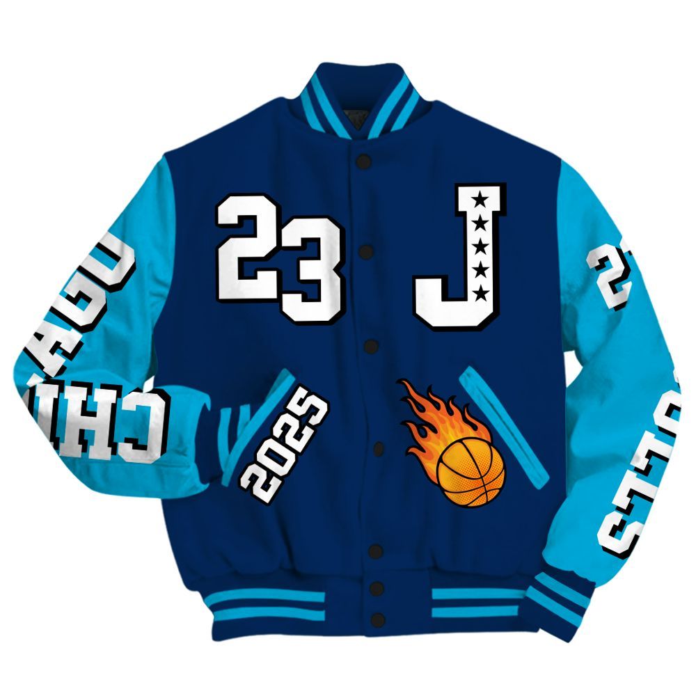 Varsity Jacket To Match Dunk Low GS Electric Algae - Chicago 23 Basketball All Over Print