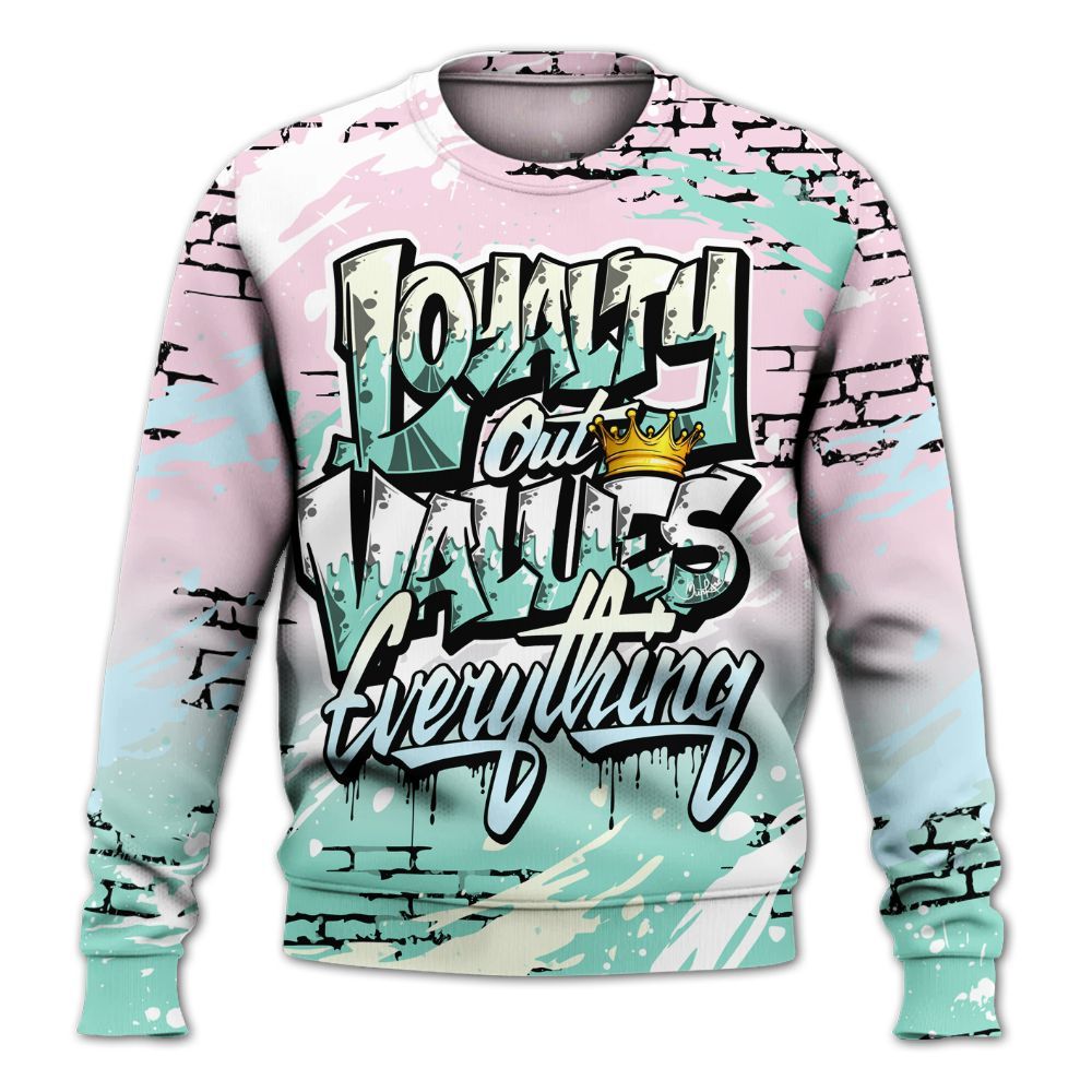 Sweatshirt To Match Retro Easter 5s - Values Of Loyalty Drip All Over Print