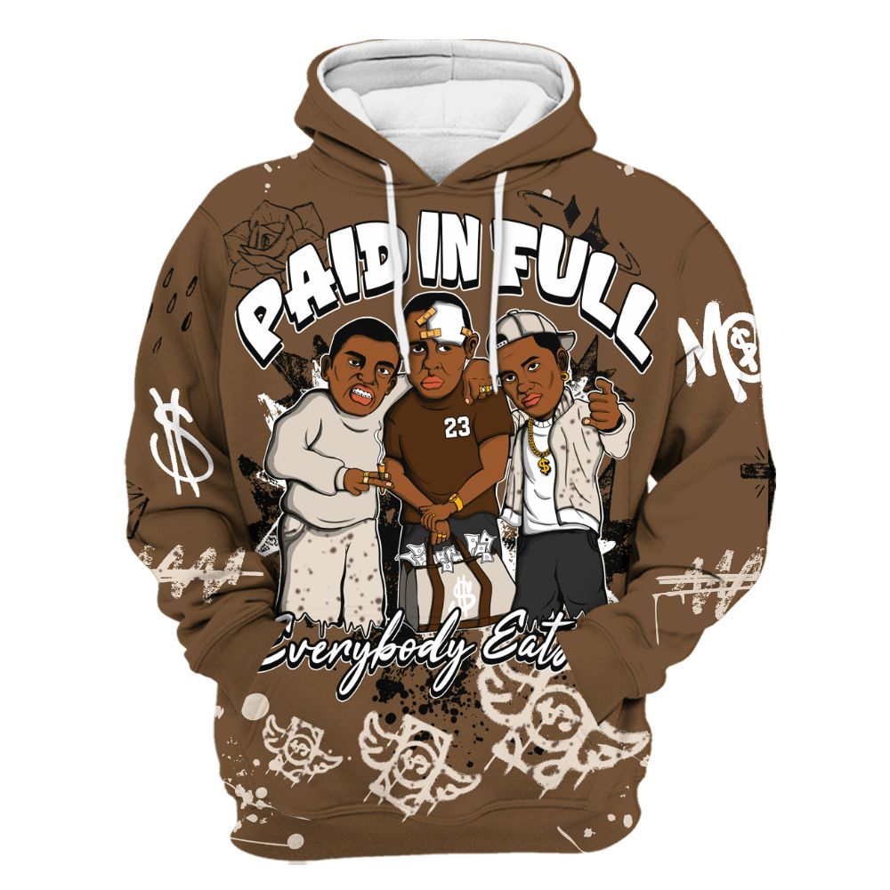 Hoodie To Match Eggnog 12s - Everybody Paid In Full Crayon All Over Print