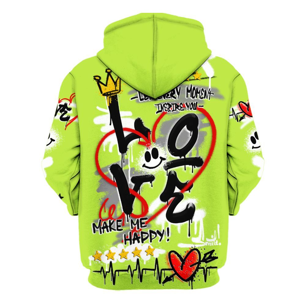 Hoodie To Match Air Force 1 Low Dance Volt - Happy Love Beats Graffiti Streetwear All Over Print