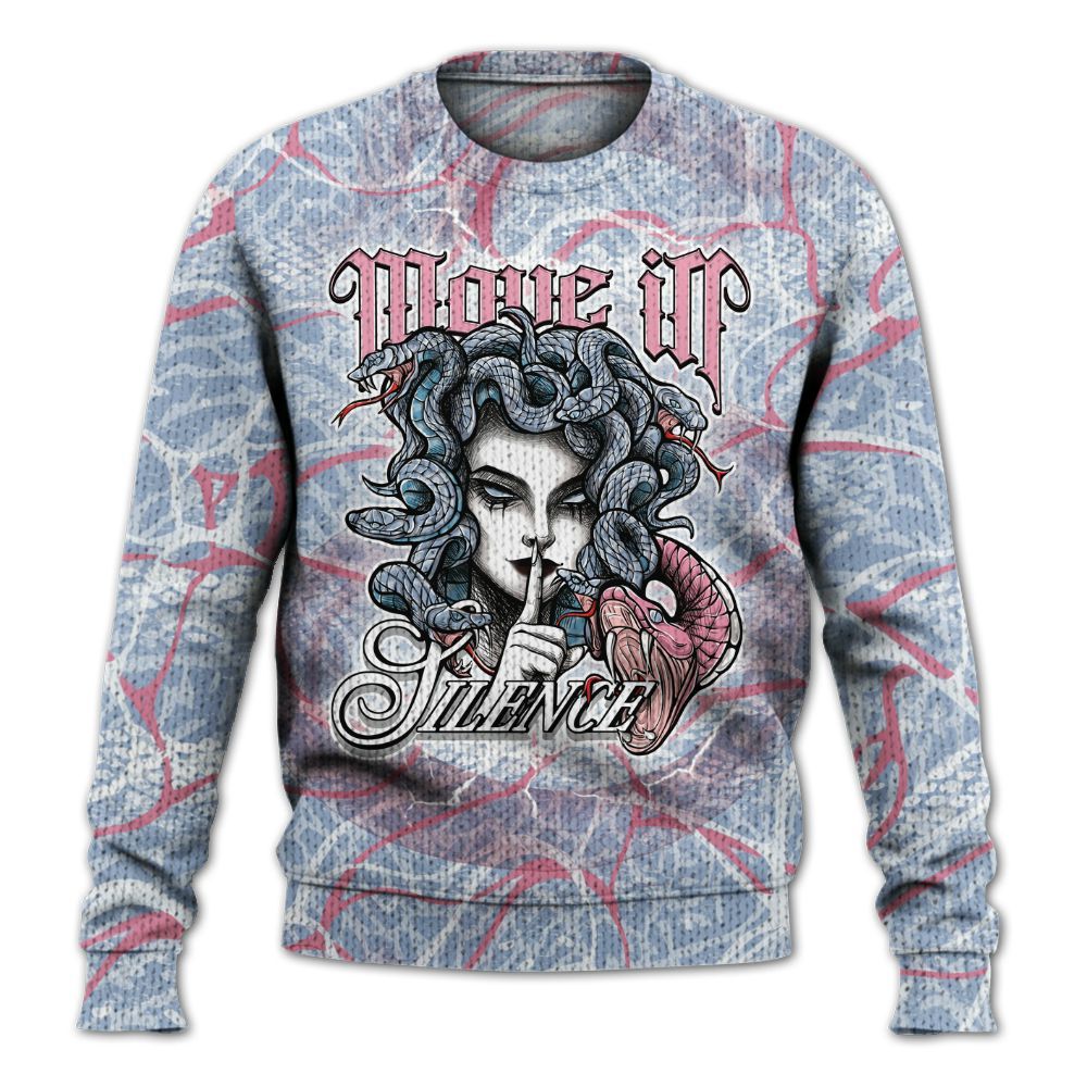 Sweater To Match Denim Pink Glow 3s - Girl Move In Silence Graphic
