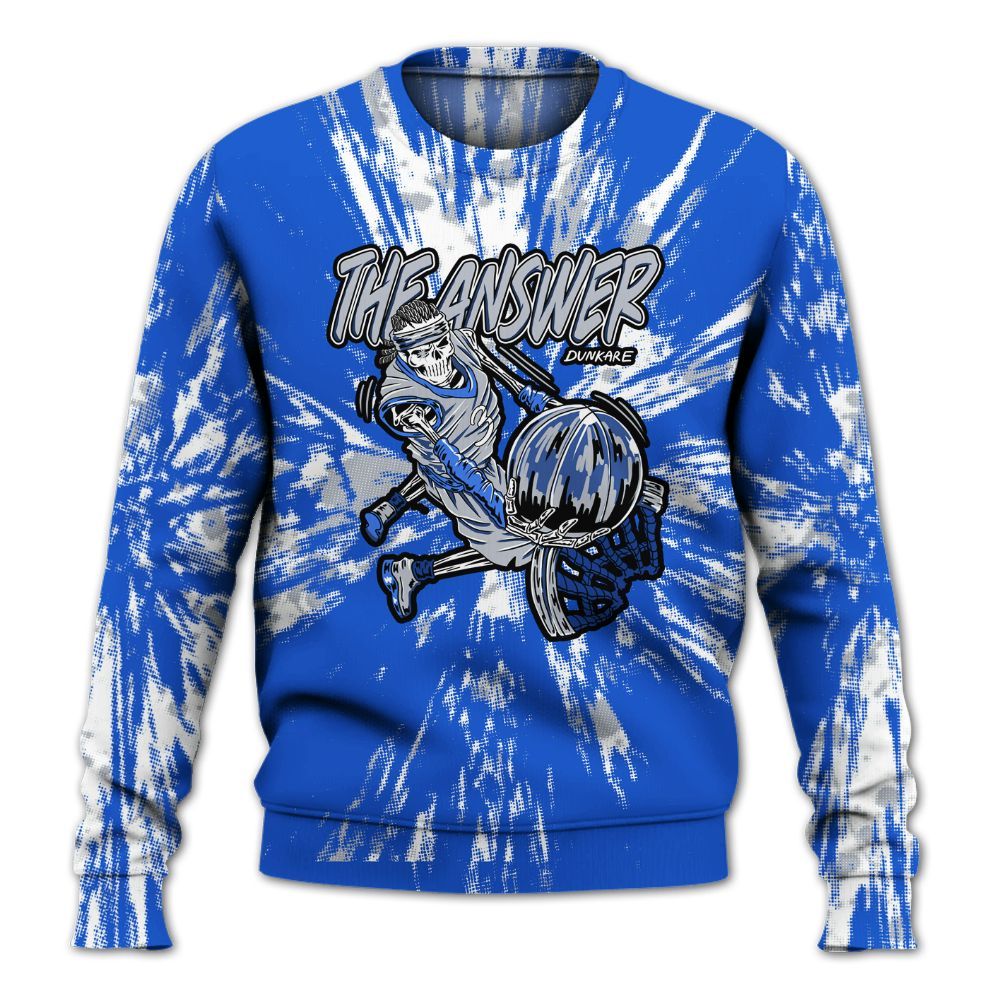Sweatshirt To Match Air Foamposite One Royal - The Answer Skeleton Luxury All Over Print