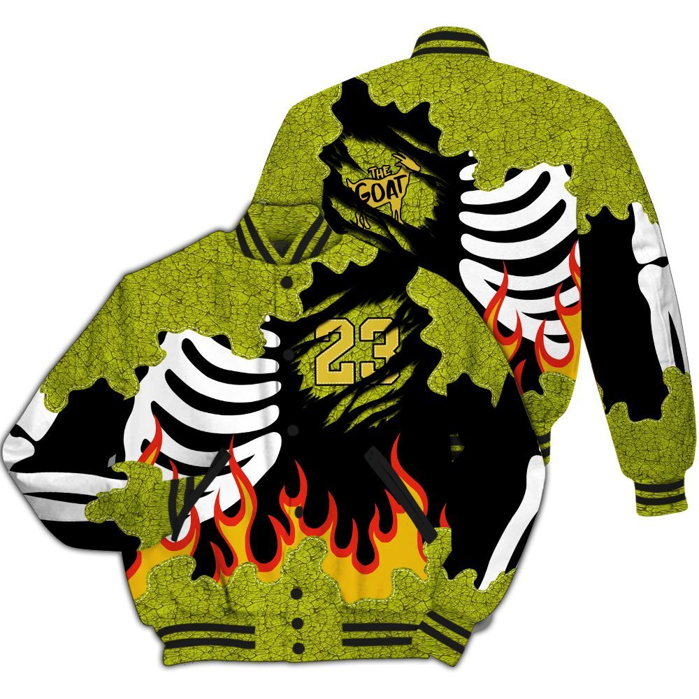 Varsity Jacket To Match Dunk Low QS Halloween Skull - Burning Skeleton 23 G.O.A.T All Over Print