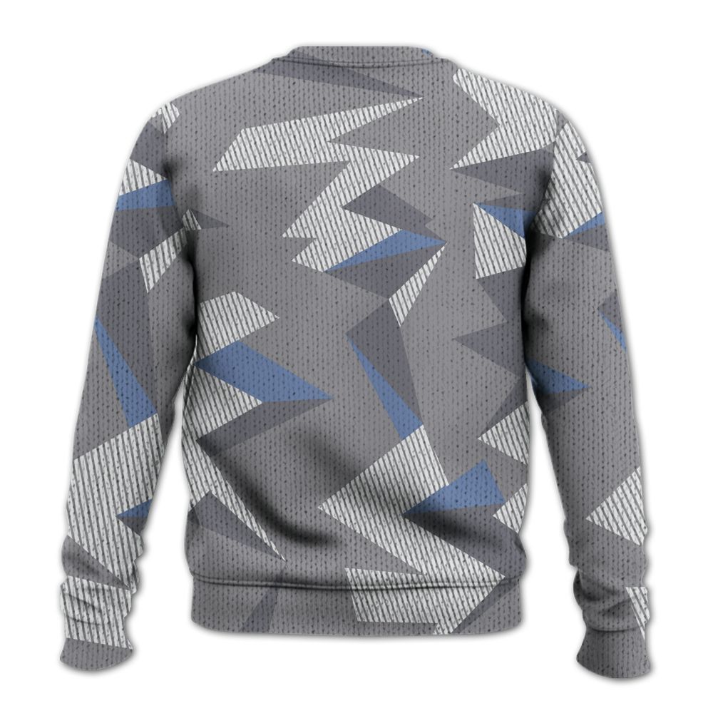Knitted Sweater To Match Low Cement Grey 11s - Geometric Camouflage Pattern