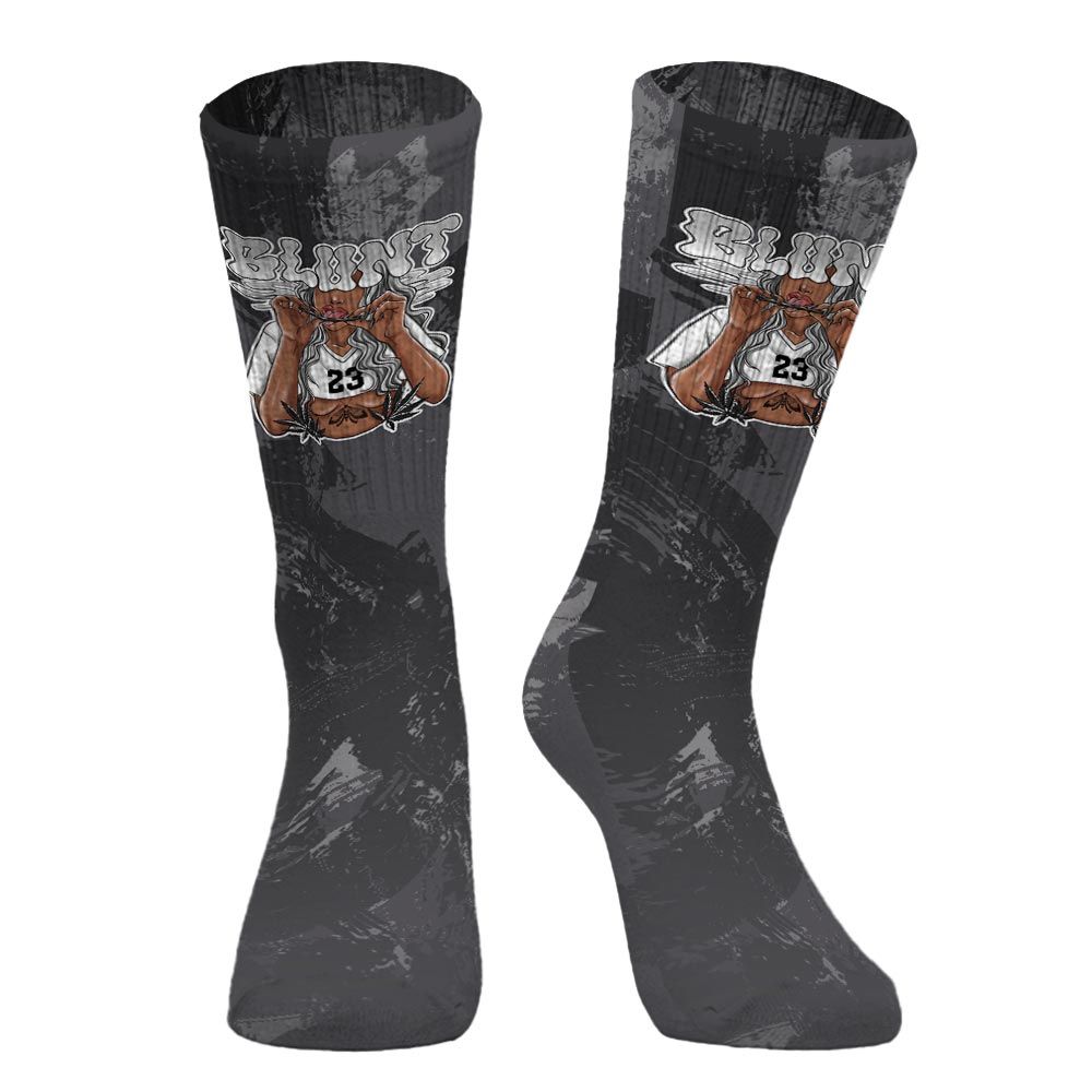 Sock To Match White Thunder 4s - Bluntz Unique Circle Splash