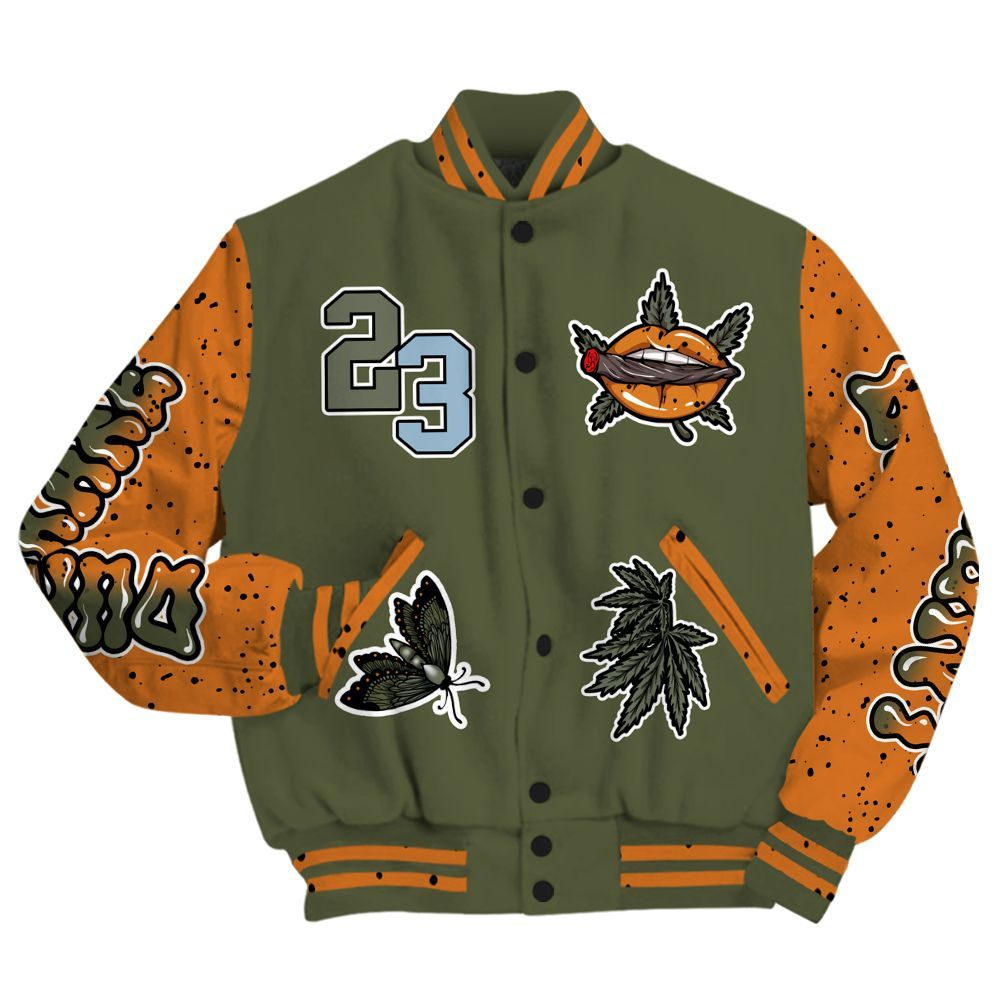 Varsity Jacket To Match Olive 5s - Bluntz Unique All Over Print