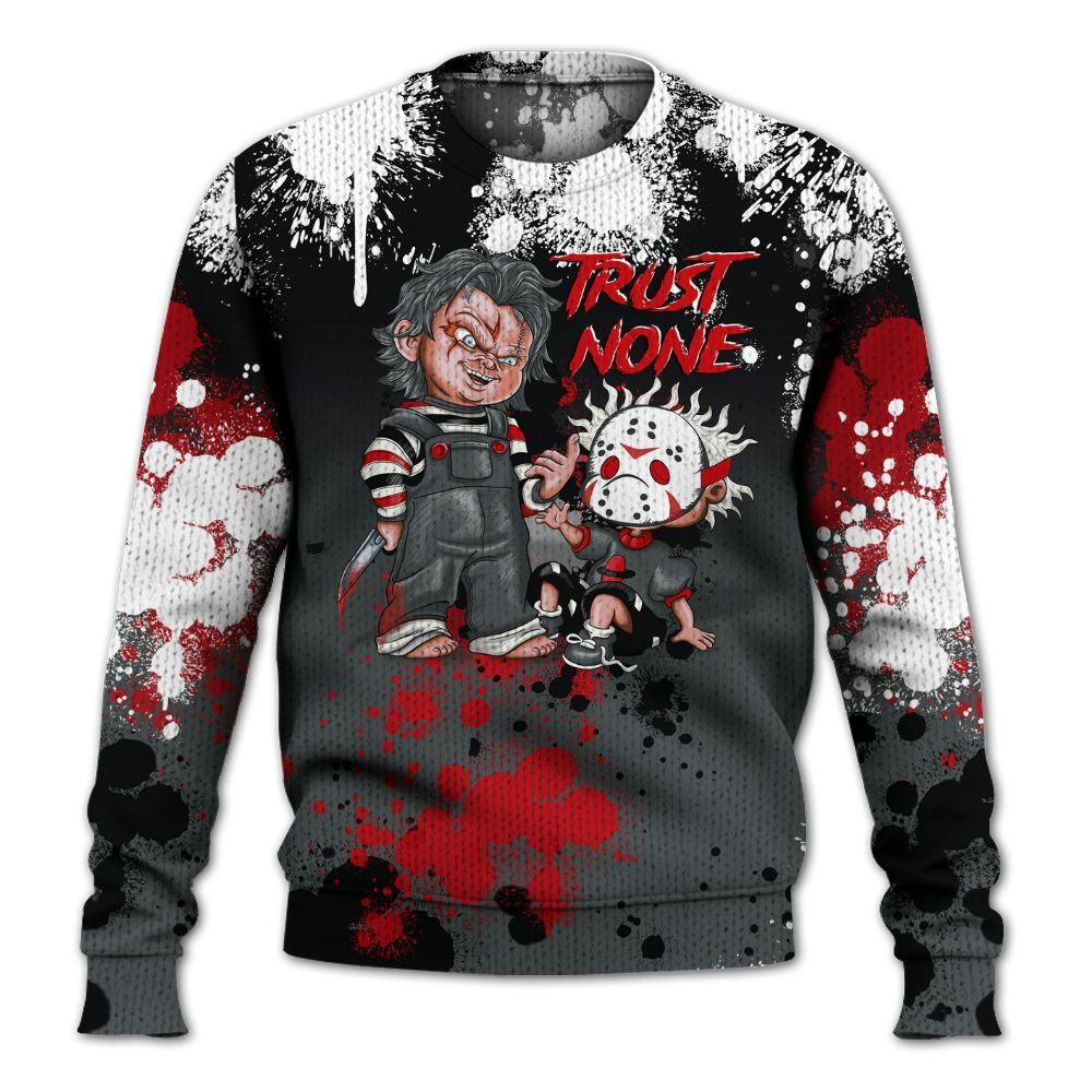 Knitted Sweater To Match Black RM Nigel Sylvester 4s - Trust No One Scary