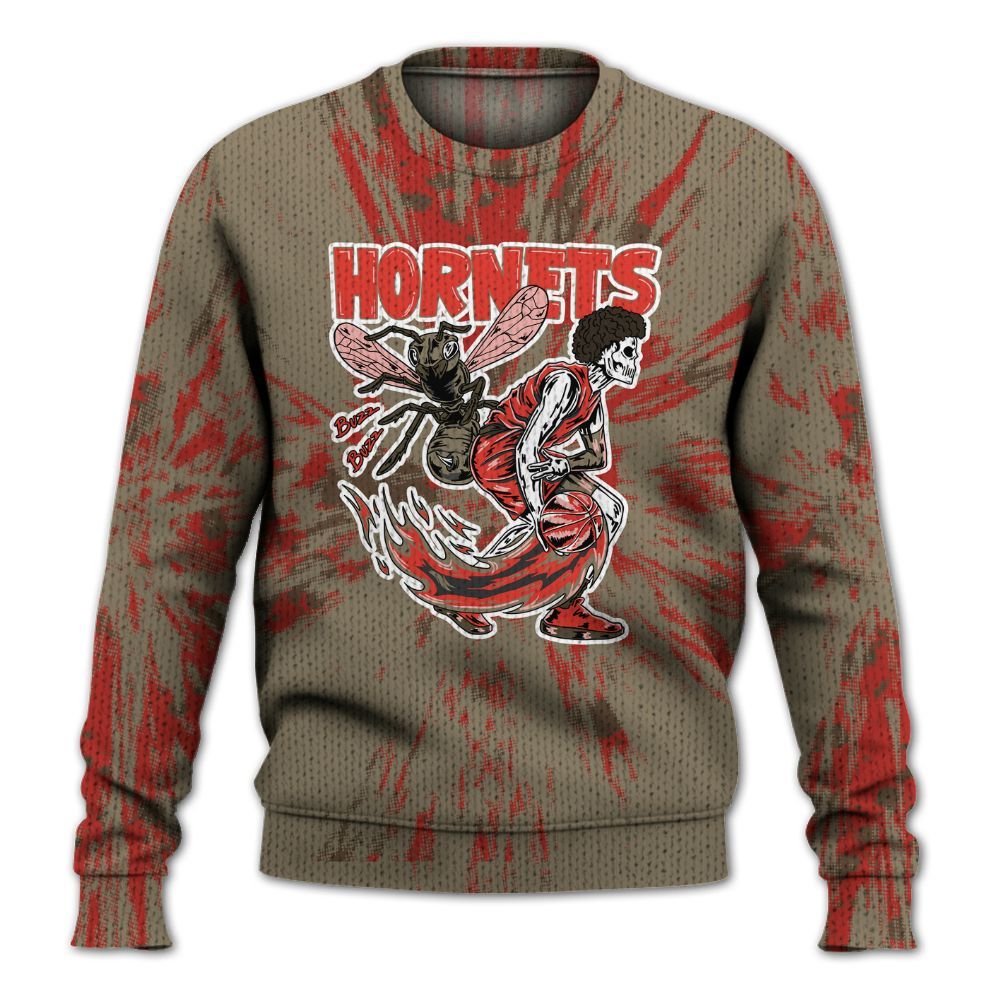 Knitted Sweater To Match Olive 9s - Hornets Skeleton Luxury