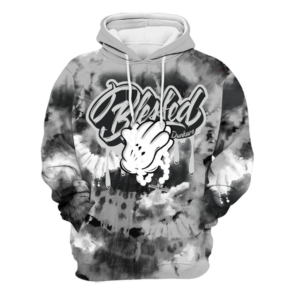 Hoodie To Match Low 85 Metallic Black 1s - God Blessed Tie Dye All Over Print