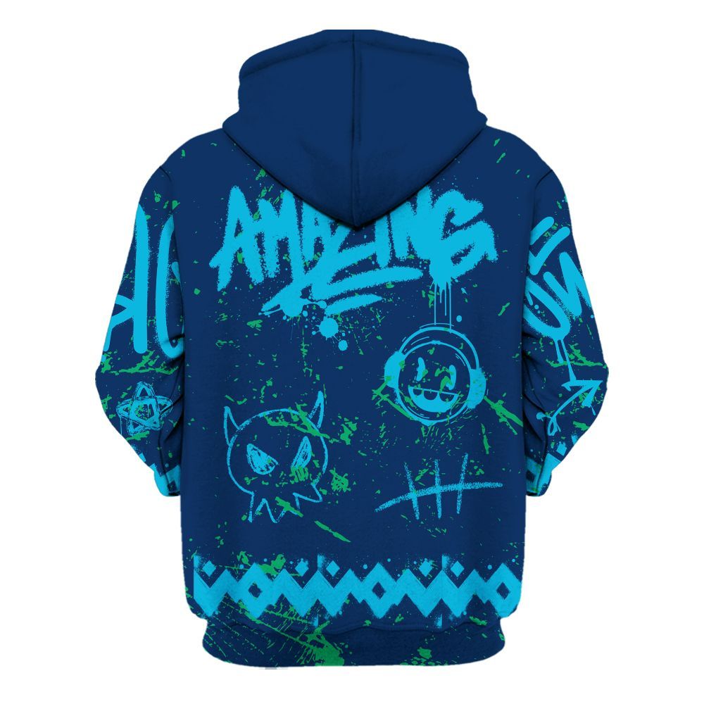 Hoodie To Match Dunk Low GS Electric Algae - Friday Sneaker Crayon All Over Print