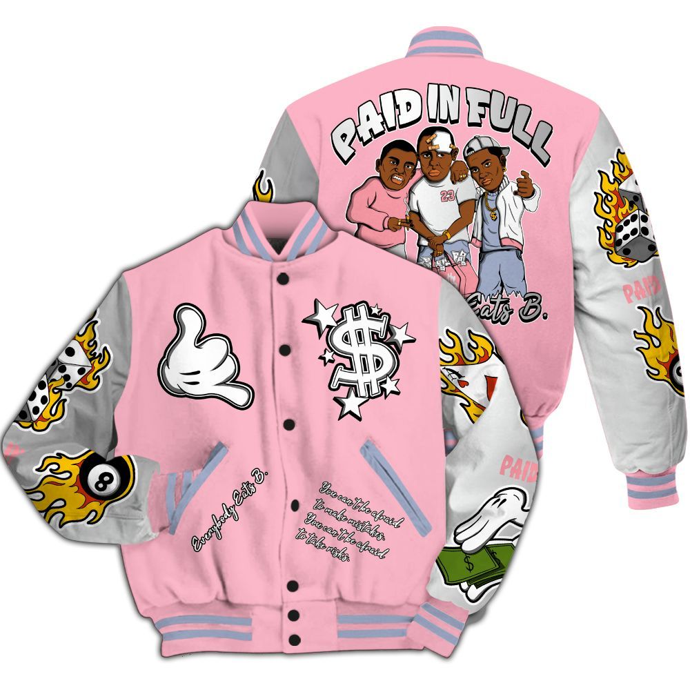 Varsity Jacket To Match Retro 35th Anniversary 5s - Everybody Paid In Full Graphic All Over Print