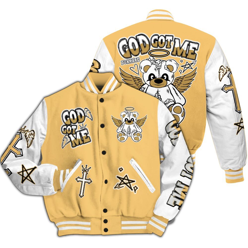 Varsity Jacket To Match Craft Paris 6s - Gods Guides Me Bear All Over Print