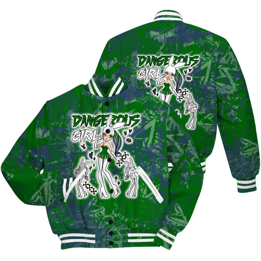 Varsity Jacket To Match Midnight Navy 13s Shirt - Dangerous.Girl Heart Grunge All Over Print