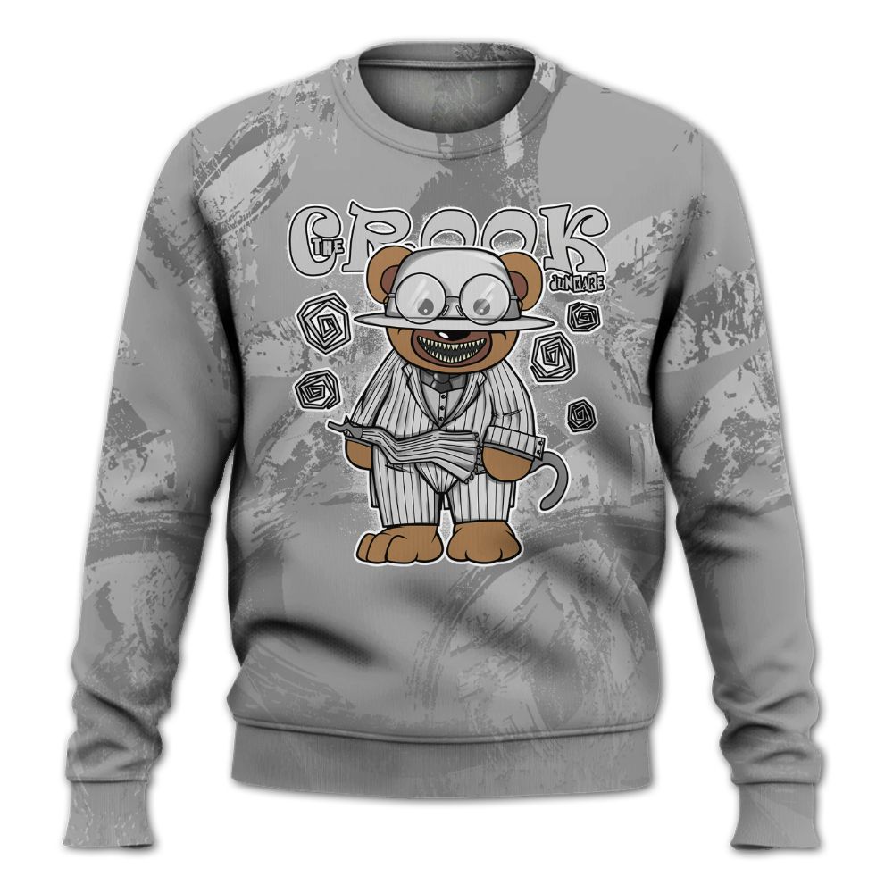 Sweatshirt To Match Black Wolf Grey 12s - Swindler Bear Circle Slpash All Over Print