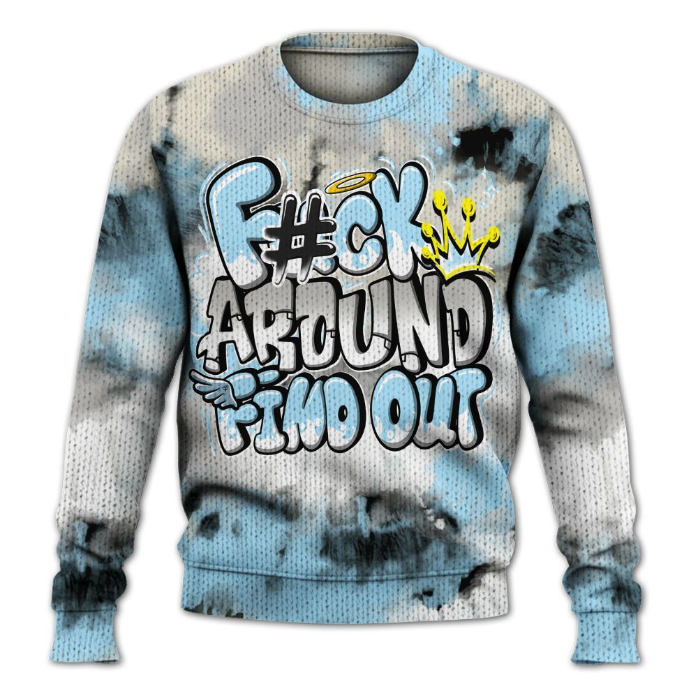 Knitted Sweater To Match Retro SoleFly 13s - Tie Dye FK Around Find Out
