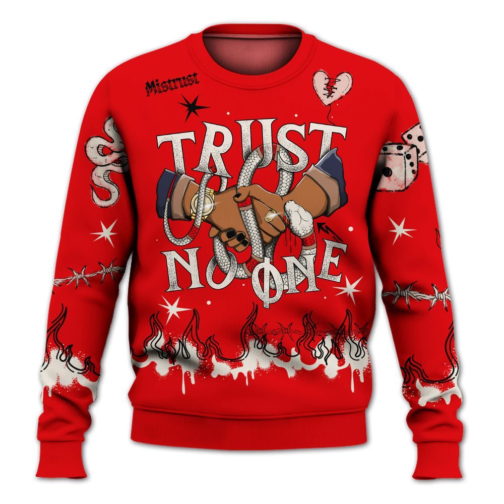 Sweatshirt To Match Low OG Howard University 1s - Trust No One Snake-Bite Doodle Crayon All Over Print