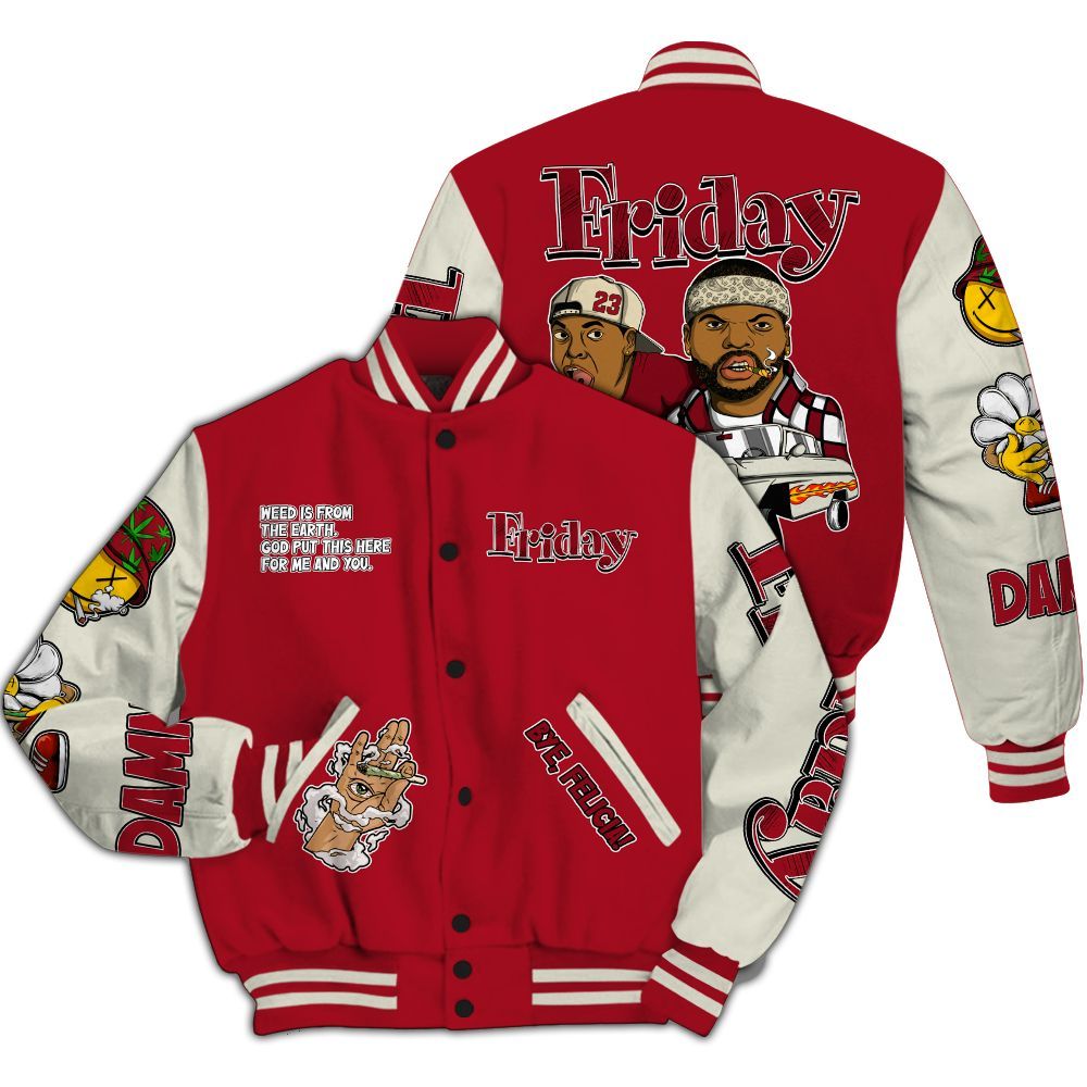 Varsity Jacket To Match 2025 High OG Cinnabar 1s - Friday Sneaker Stress Style All Over Print