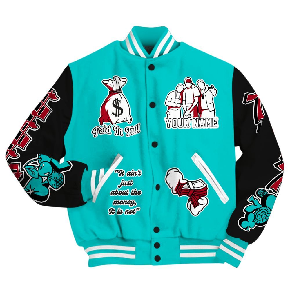 Varsity Jacket To Match Air Griffey Max 1 Freshwater - Paid In Full Baseball Varsity Jacket Custom Name All Over Print