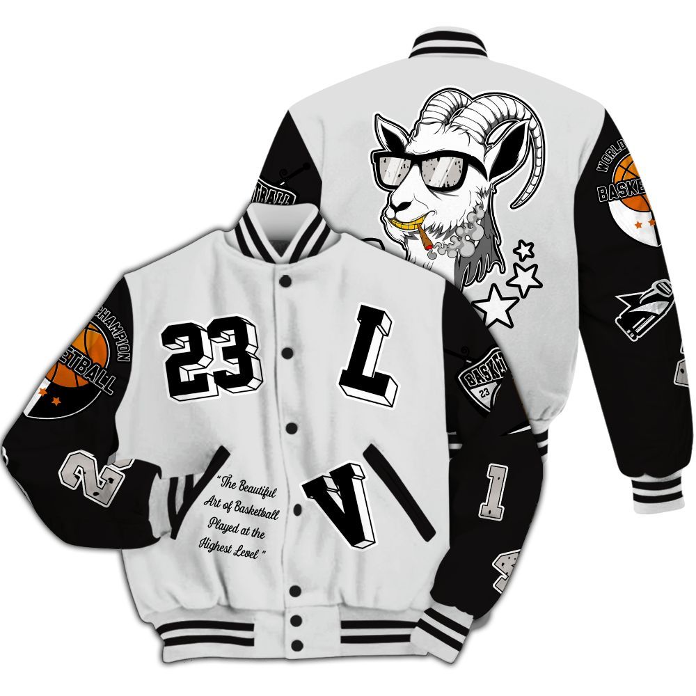 Varsity Jacket To Match Retro Reverse Metallic 5s - The GOAT Got Em Streetwear All Over Print
