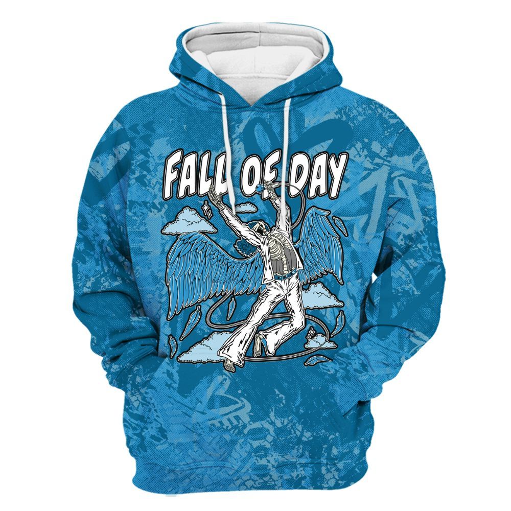 Hoodie To Match Powder Blue 9s - Fall Of Days Skeleton Heart All Over Print