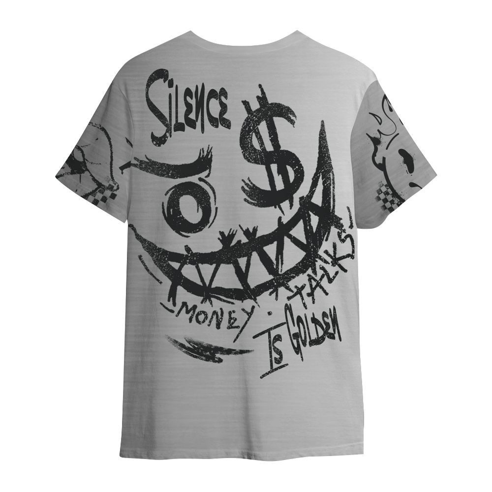 Shirt To Match Metallic Silver 14s - Mouth Burning Street Style All Over Print