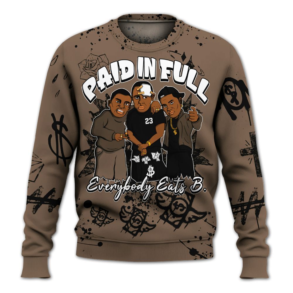 Sweatshirt To Match Dark Mocha Jack - Everybody Paid In Full Crayon All Over Print