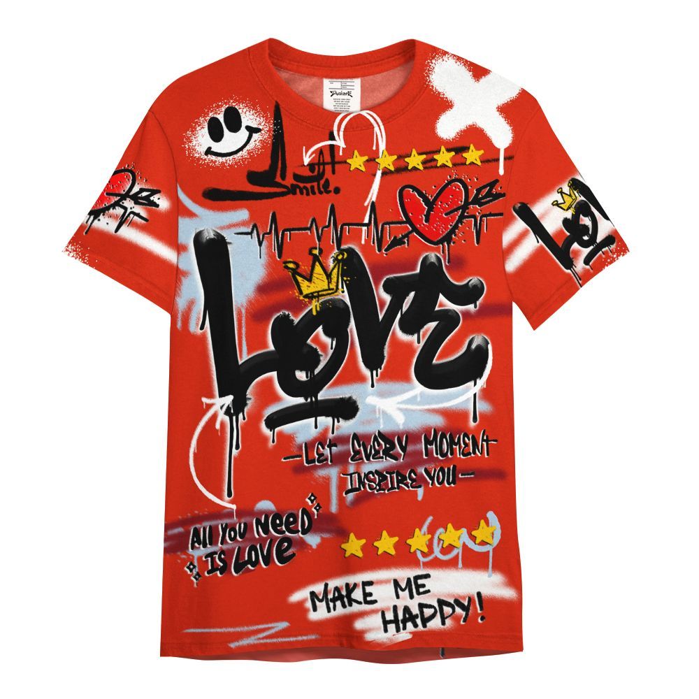 Shirt To Match Retro Cherry 11s - Happy Love Beats Graffiti Streetwear All Over Print
