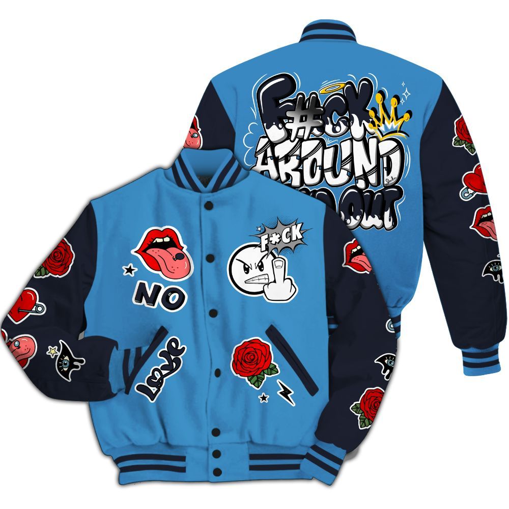 Varsity Jacket To Match Low OG Obsidian 1s - FK Around Find Out All Over Print
