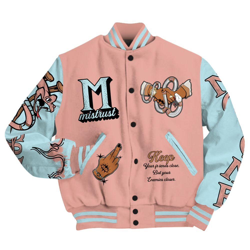 Varsity Jacket To Match Dunk Low Glacier Arctic - Trust No One Snake-Bite Street Style All Over Print