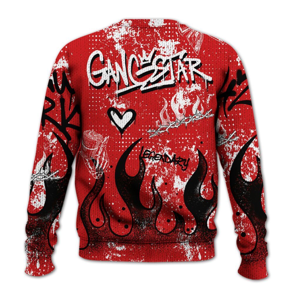 Knitted Sweater To Match Low Bred 11s - Lucky Money Paid In Full Graffiti