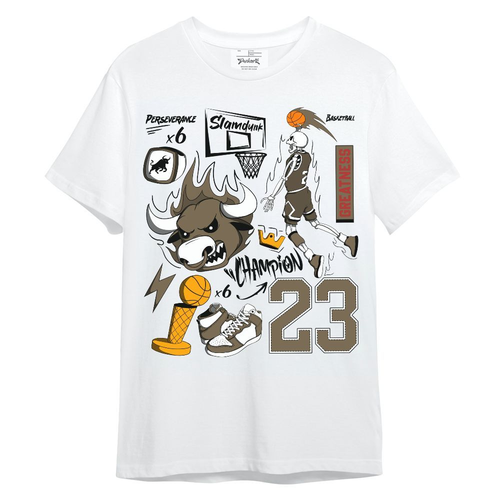Shirt To Match Olive 9s - 23 Doodle Basketball Legend Skeleton Unisex Shirt