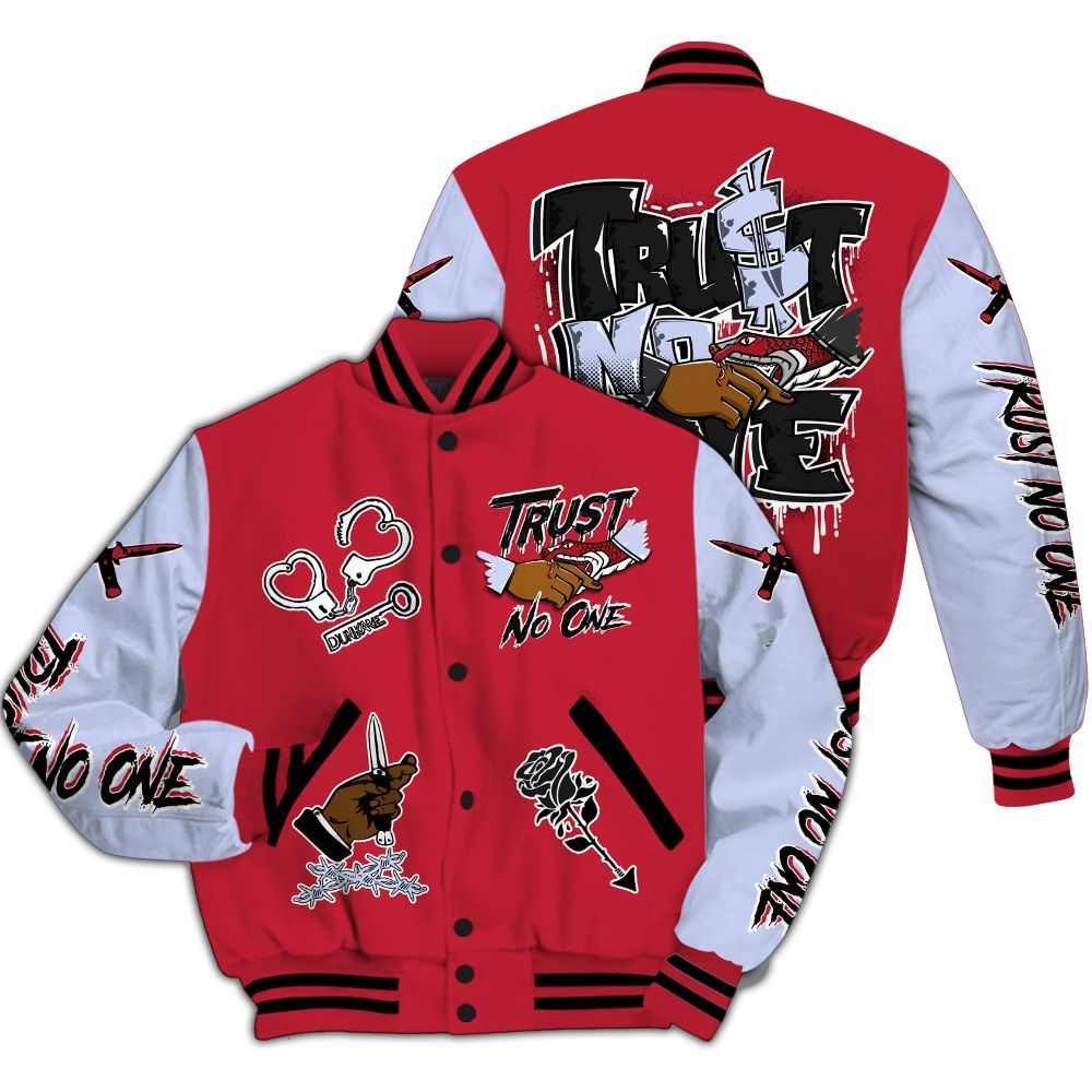 Varsity Jacket To Match Toro Bravo 6s - Trust No One Dripping All Over Print