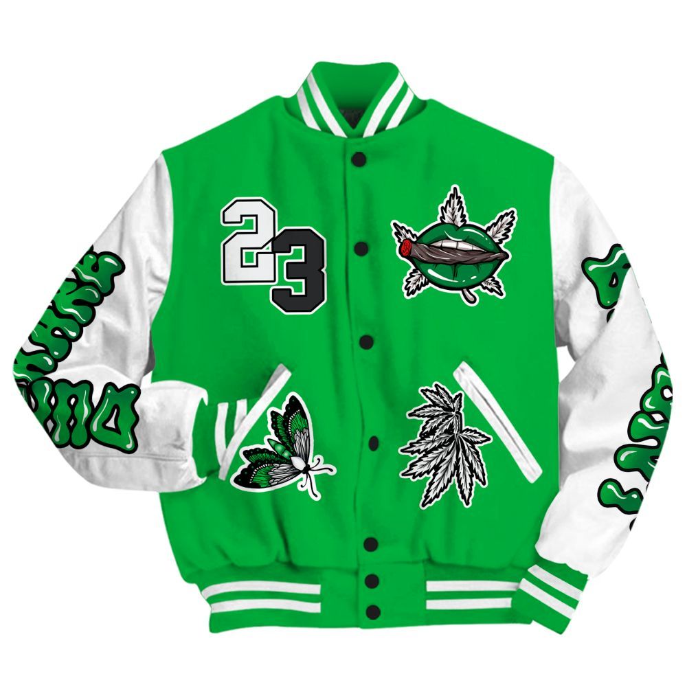 Varsity Jacket To Match Lucky Green 5s - Bluntz Unique All Over Print