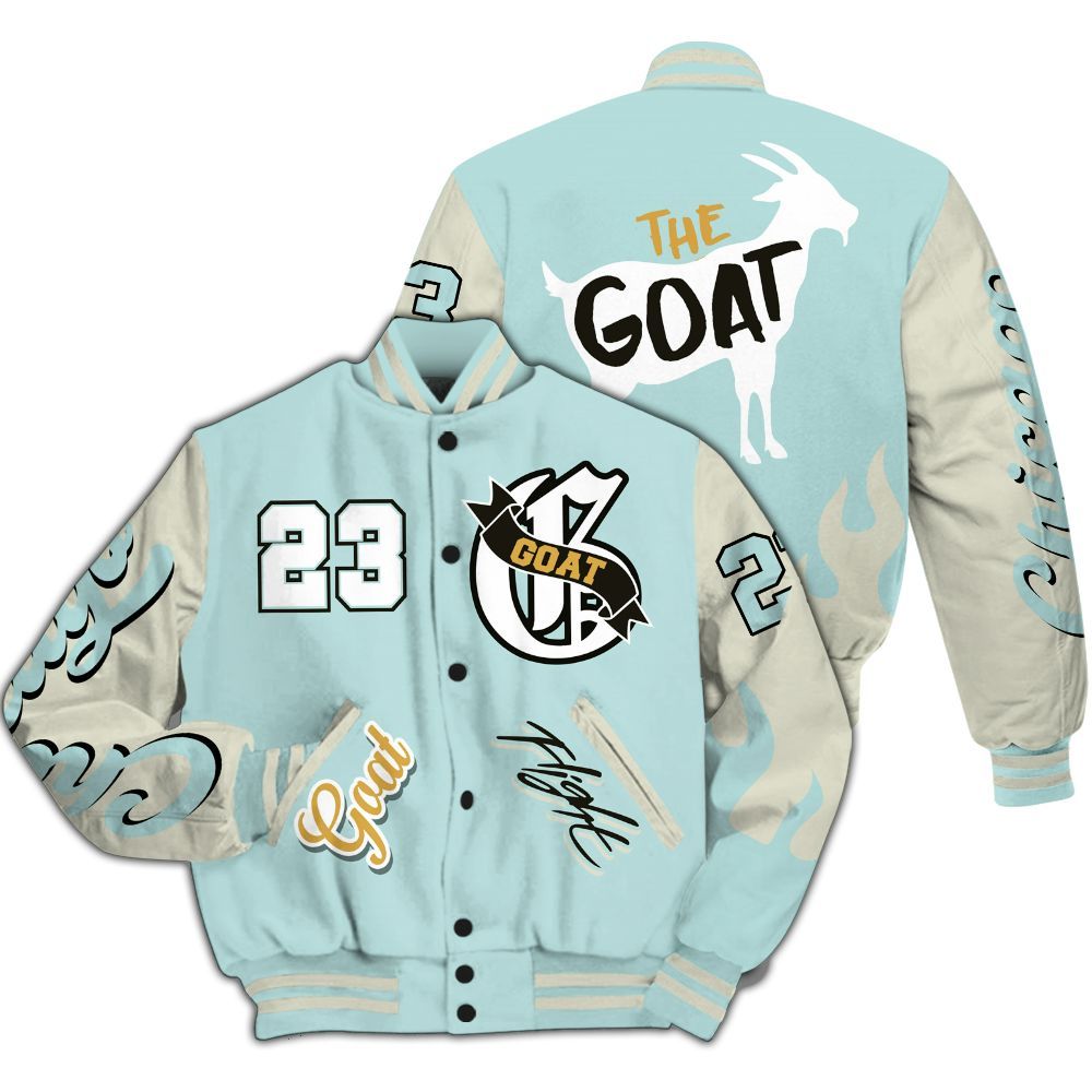Varsity Jacket To Match Pure Platinum 4s - The G.O.A.T Flight Streetwear All Over Print