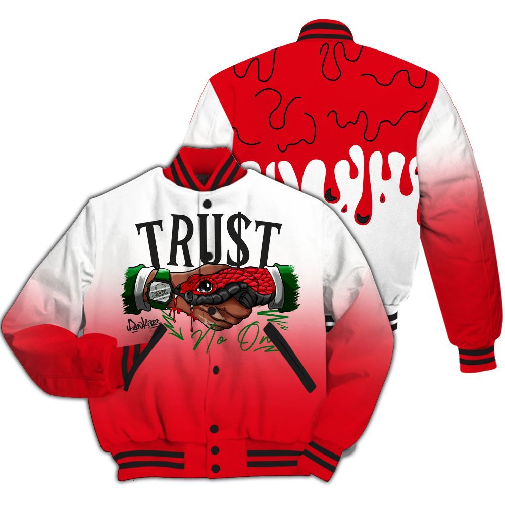 Varsity Jacket To Match Chicago 13s - Trust No One Drip All Over Print