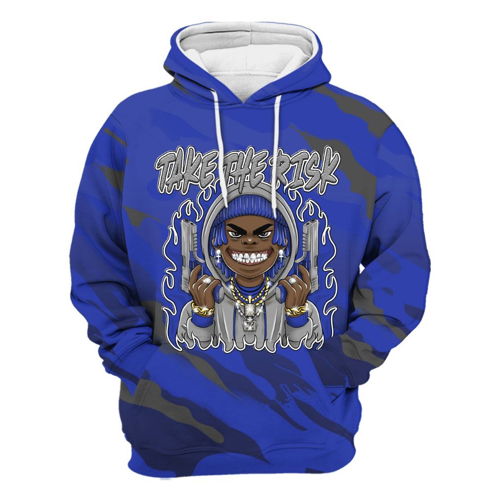 Hoodie To Match Air Max Plus Black Racer Blue - Take The Risk Colored All Over Print