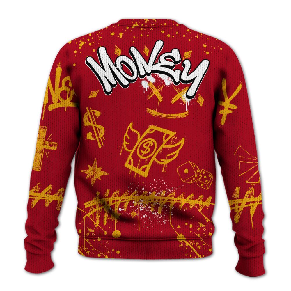 Knitted Sweater To Match Cardinal 7s - Everybody Paid In Full Crayon