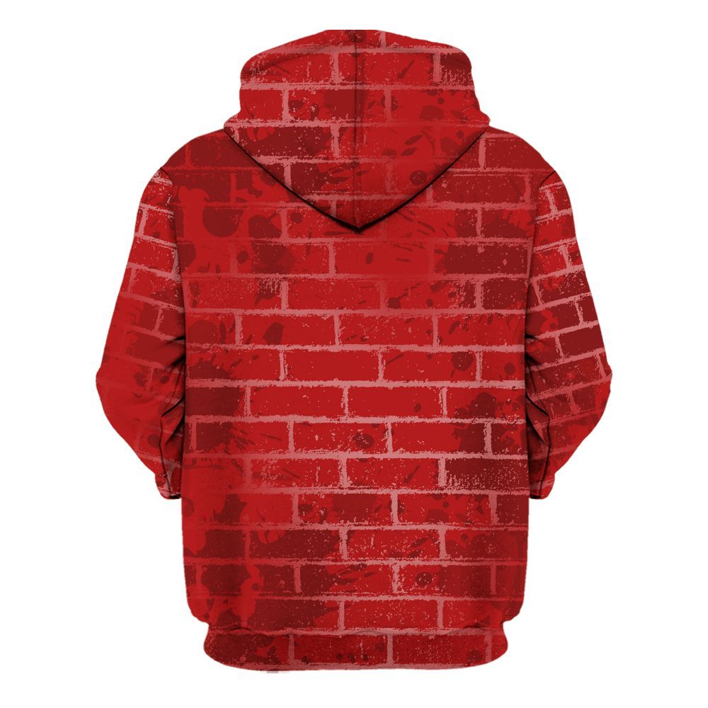 Hoodie To Match Red Taxi 12s - Allen Answer Skeleton Brick All Over Print