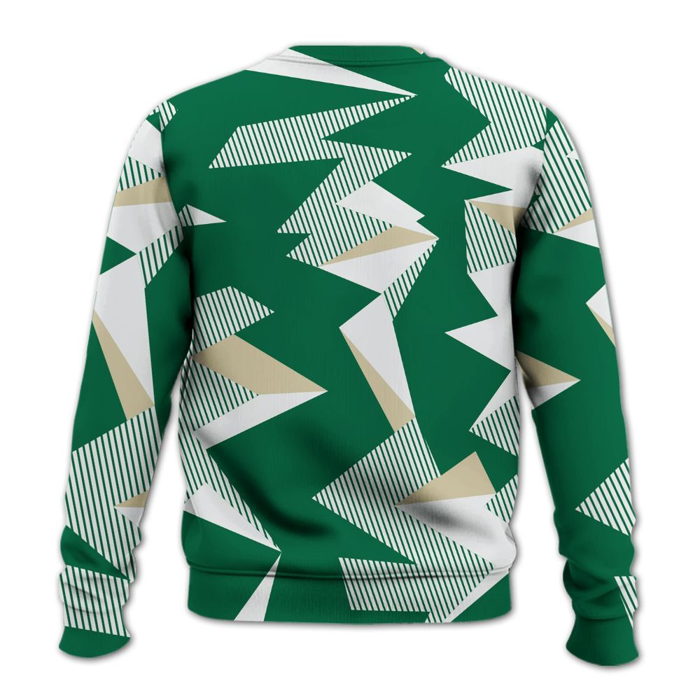 Sweatshirt To Match Pine Green 4s - Geometric Camouflage Pattern All Over Print