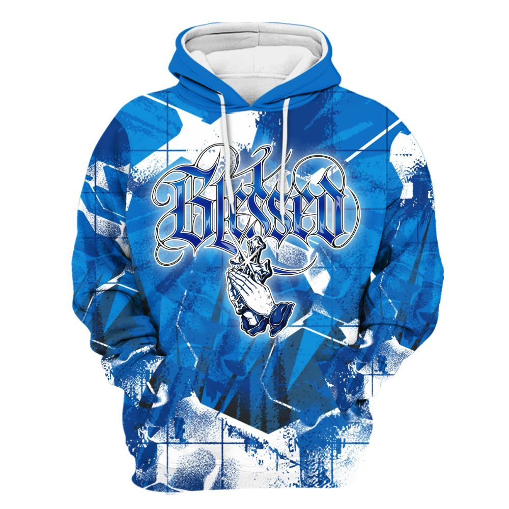 Hoodie To Match Blueberry 12s - God Blessed All Over Print
