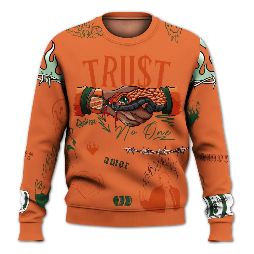 Sweatshirt To Match Low Miami 5s - Snake Trust No One All Over Print