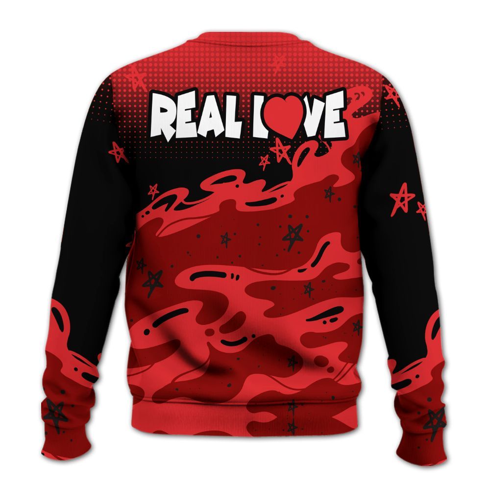 Sweatshirt To Match Chile Red 9s - Sincere Fondness Bear Stars All Over Print