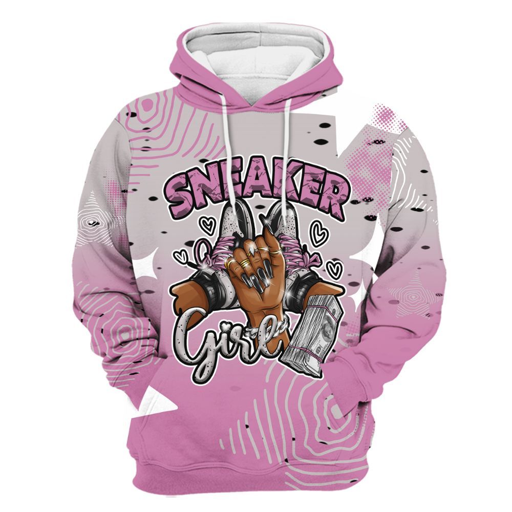Hoodie To Match Neutral Grey Black White Orchid 4s - Sneakerz Girlz Unique Starz All Over Print