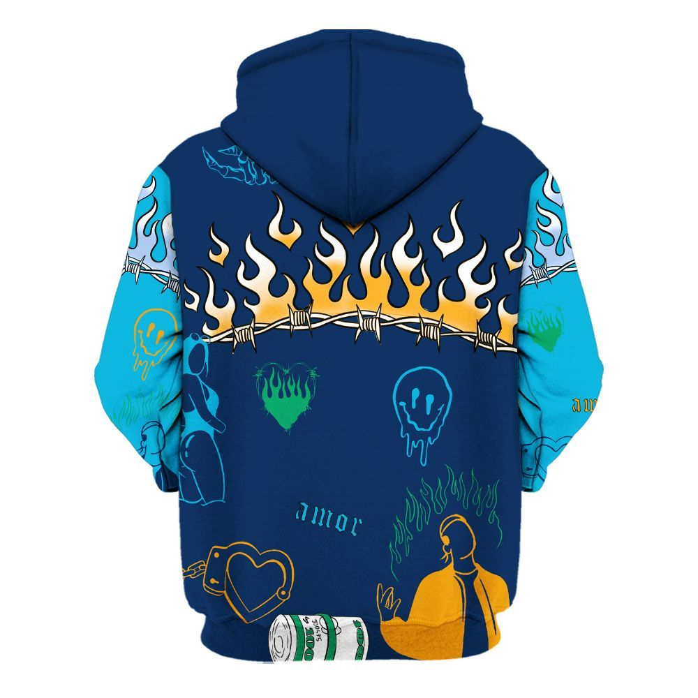 Hoodie To Match Dunk Low GS Electric Algae - Snake Trust No One All Over Print