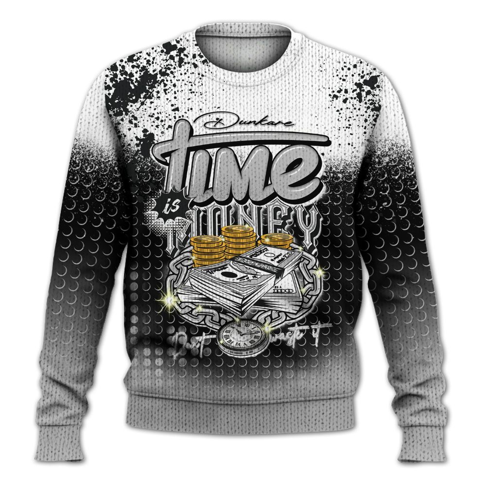 Knitted Sweater To Match Low 85 Metallic Black 1s - Halftone Time Is Money