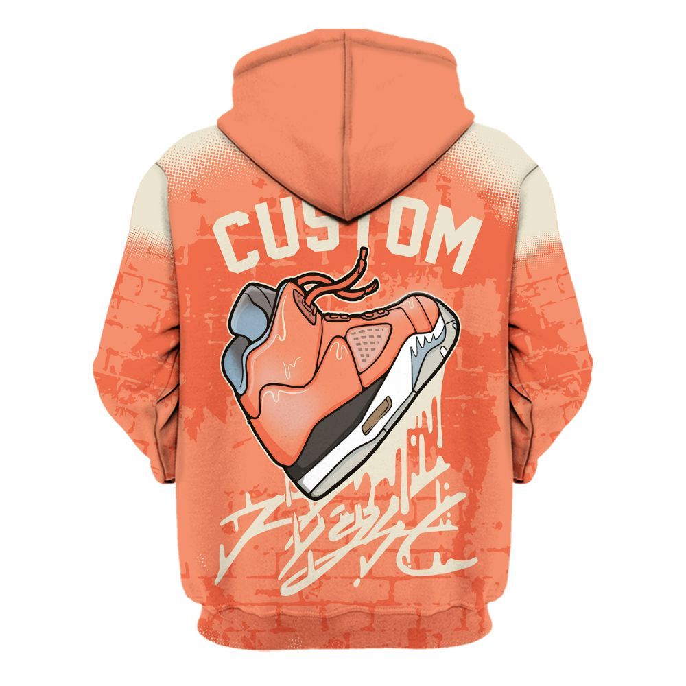 Hoodie To Match DJ Khaled Crimson Bliss 5s - No.5 Drip Graphic Custom Name All Over Print