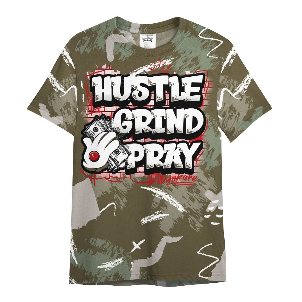Shirt To Match Dunk Low Year Of The Snake - Hustle Grind Pray Retro All Over Print