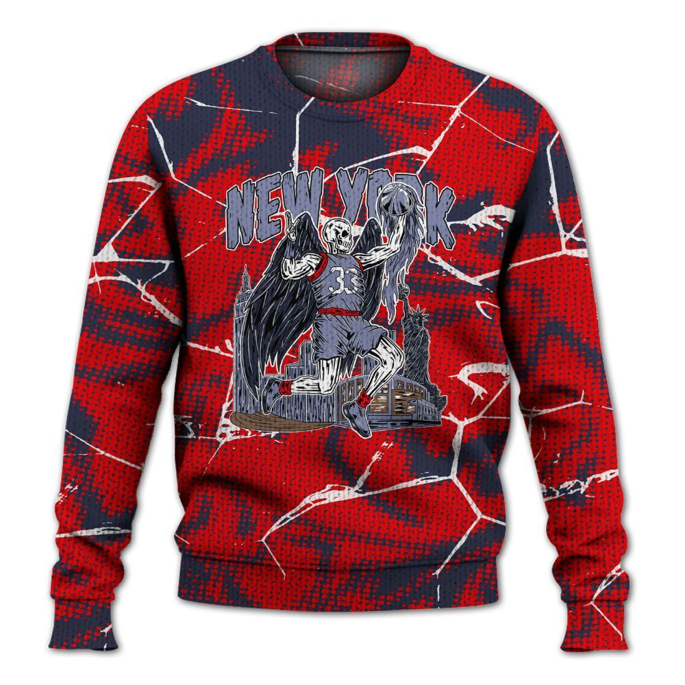 Knitted Sweater To Match Low OG Howard Bison 1s - Ewing Era Skeleton Crack