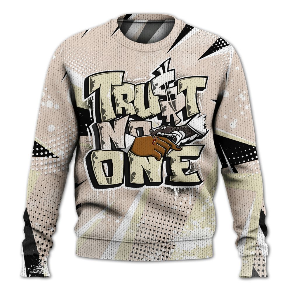 Knitted Sweater To Match A Ma Maniere X Fossil Stone 4s - Poly Trust No One Dripping