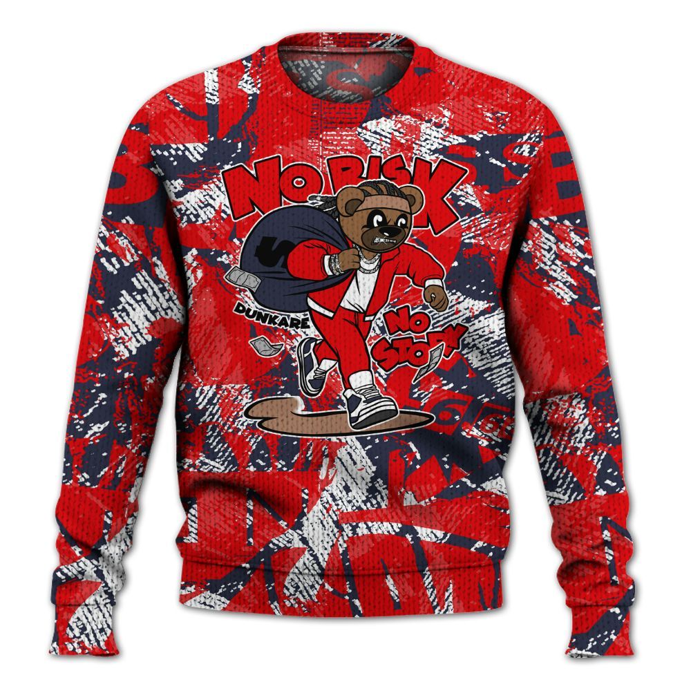 Knitted Sweater To Match Low OG Howard Bison 1s - Certain Bear Abstract Graffiti